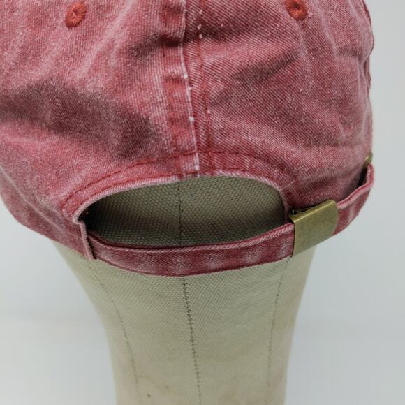 Wine Note? Women's Slideback Hat Red Embroidered Text One Size Cotton - Picture 8 of 11